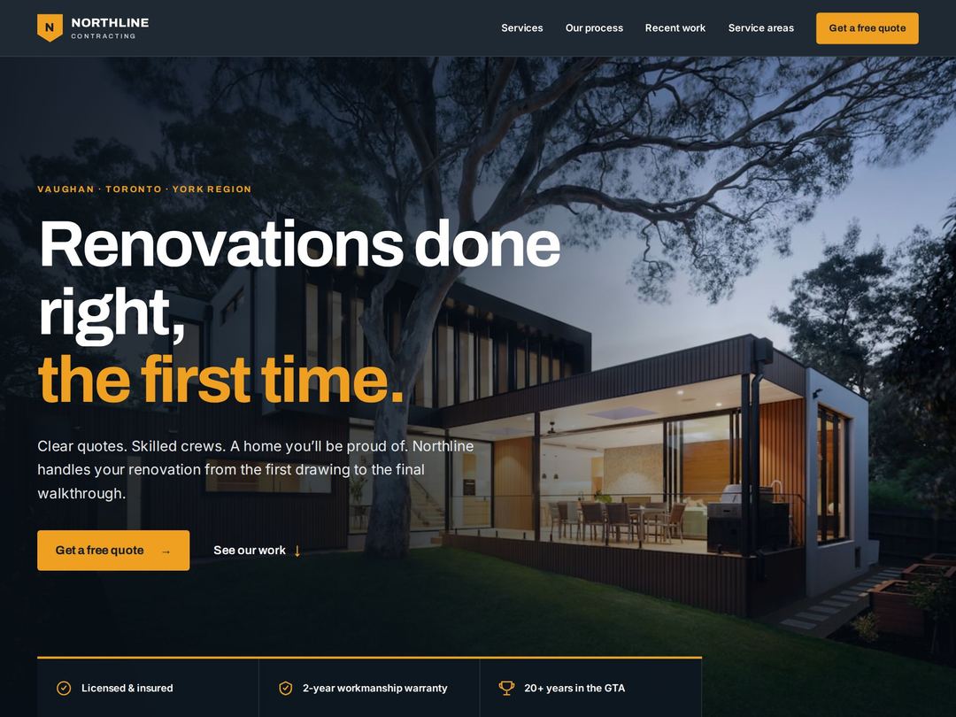 Northline Contracting — renovation lead-gen concept site